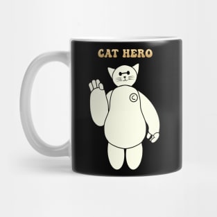 Cat Hero always says "la la la la". Mug